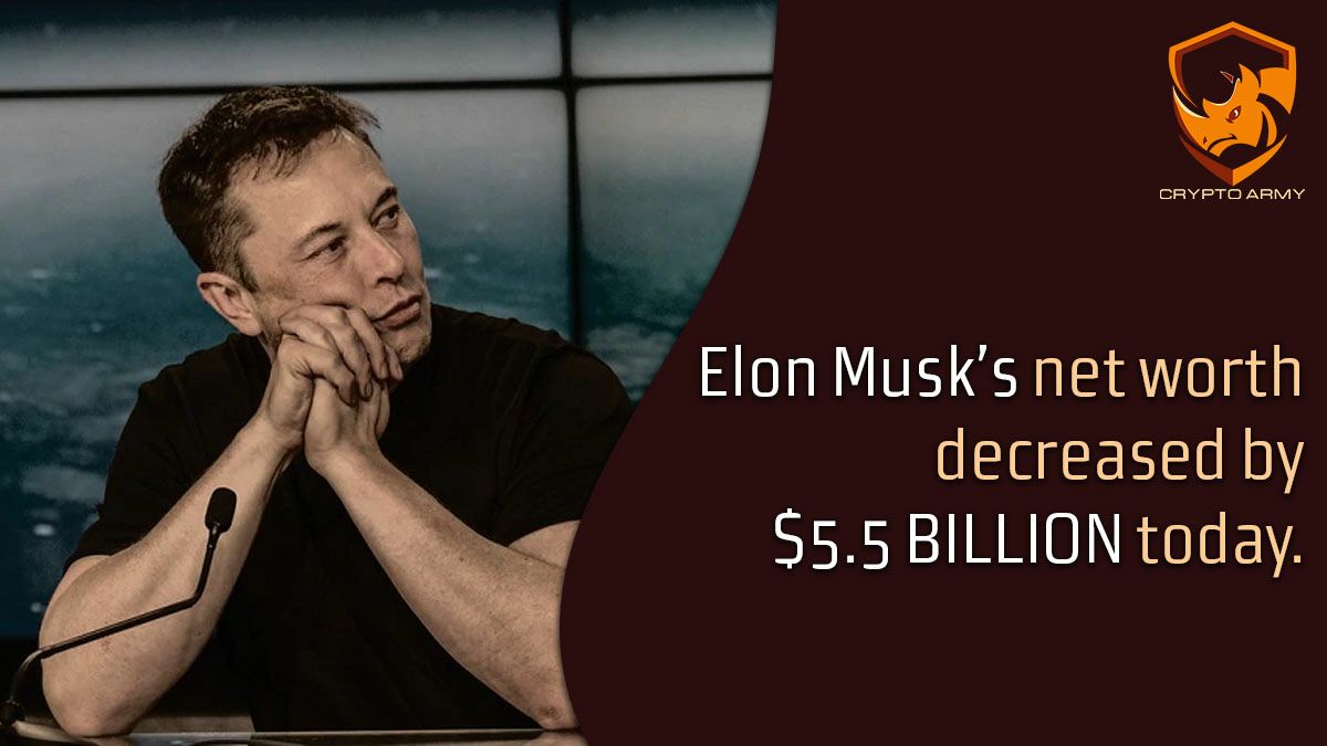 memeblock_io's tweet photo. Elon musk net worth is decreased by 5.5 Billion dollar last month https://t.co/7OkHb6N4np