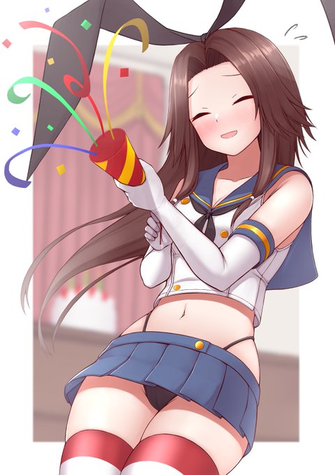 skbよりご依頼いただきました。
島風服でお祝いしてくれる神通さん🎉 