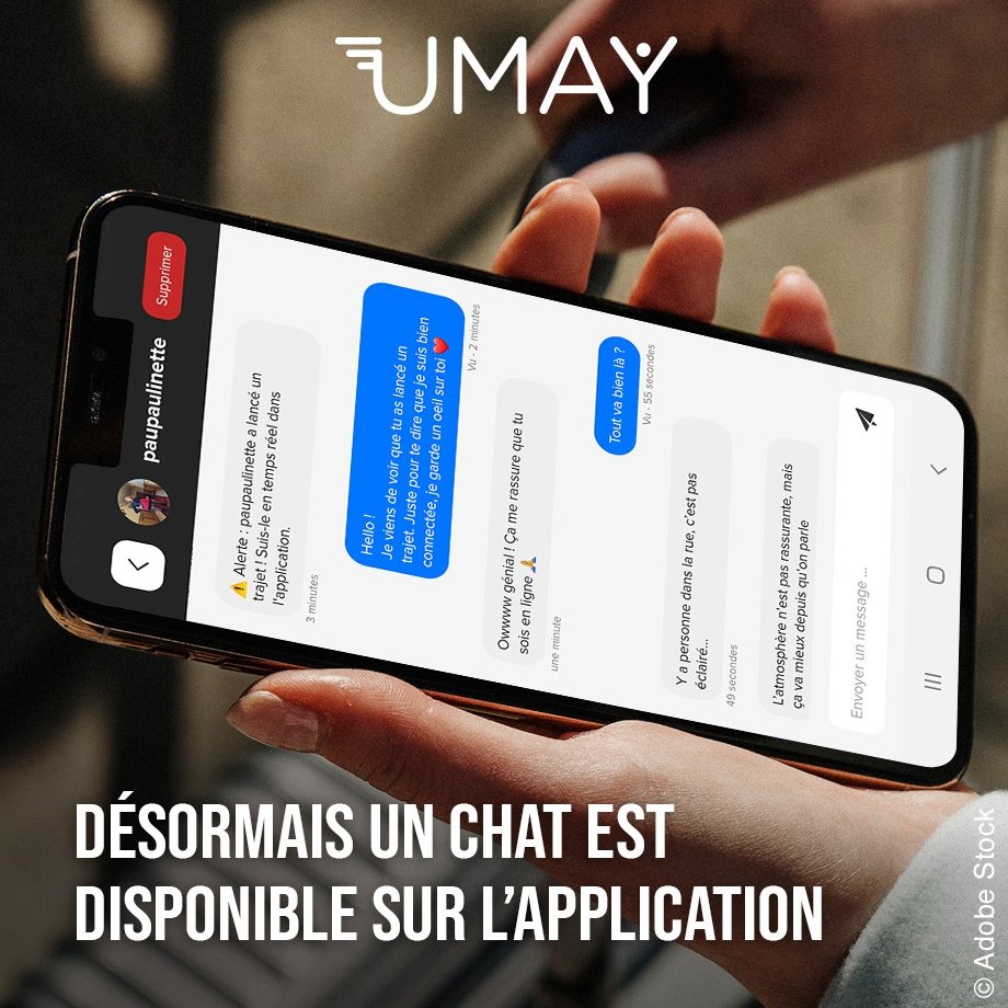 Il y a du nouveau sur l'app !
Le chat est disponible !

Dorénavant, il est possible d'échanger avec vos contacts de confiance directement depuis l'application !