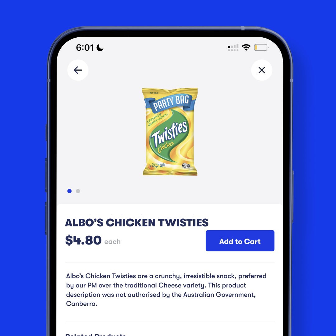 We stand with <a href="/AlboMP/">Anthony Albanese</a> on the great Twisties debate. #chickentwisties #twisties