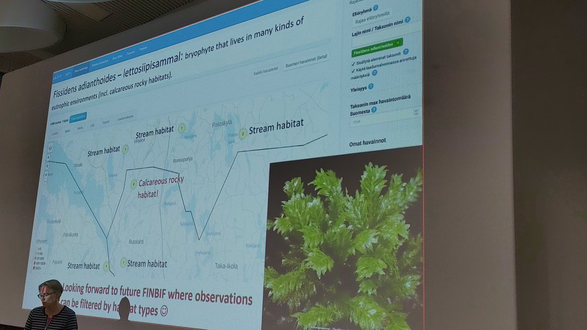 KariLahti1's tweet photo. Tytti Kontula @Sykeinfo presented red-list assessments for habitats issues and suggested: to make @lajitieto data more useful, make it possible to apply a habitat type to the observations! @ Seminar on Species and environmental data integration by #FinBIF @lajitieto and @FEO_fi https://t.co/ax18SO4s01