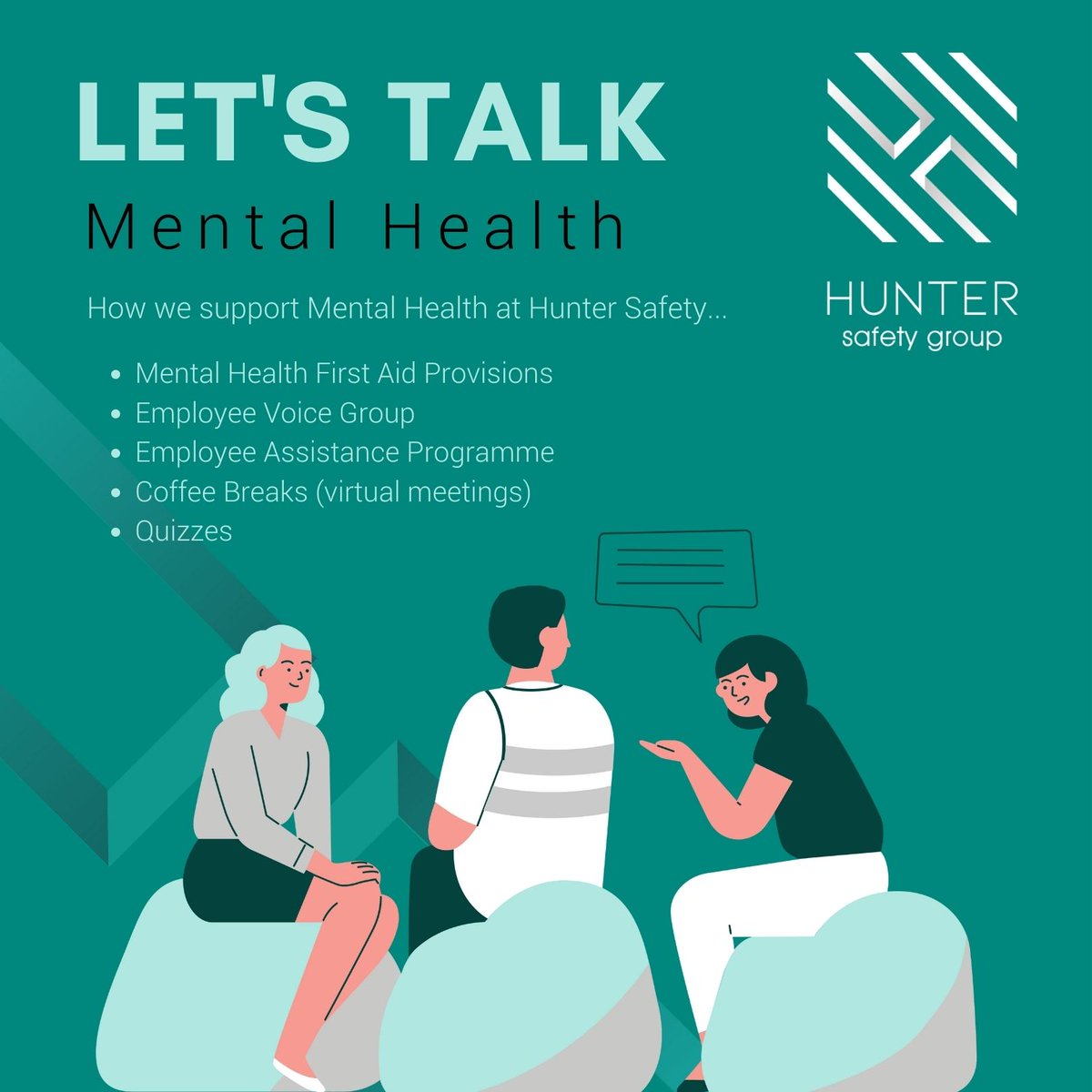 hunter_safety's tweet photo. Today is World Mental Health Day! At Hunter Safety we ensure that mental health &amp; wellbeing is a priority. We bring our employees together with virtual coffee breaks and quizzes, and hold Employee Voice Group meetings to understand how we can better support each other. https://t.co/MuU9tBHjPN