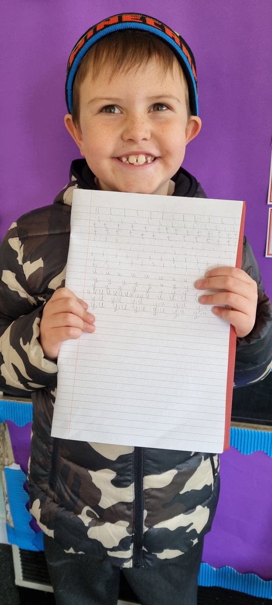 Look at this amazing pupil's handwriting! 
The progress since the start of September to now is amazing and he is going to continue working hard with letter formation before looking at some joins. 
Great work!