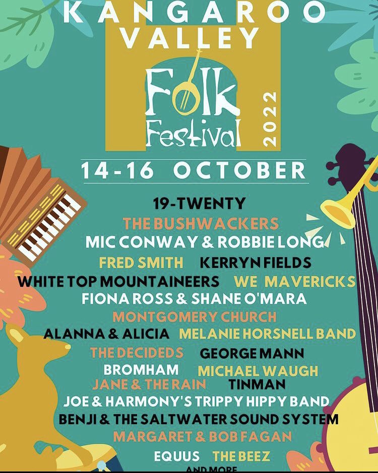 This weekend! I’ll be playing the lovely @kvfolkfest with a sweet band, Rachel Johnston @racheljcello on Cello and Trent Arkleysmith @trentark on various instruments.. Sweet! See you there!  #kangaroovalley