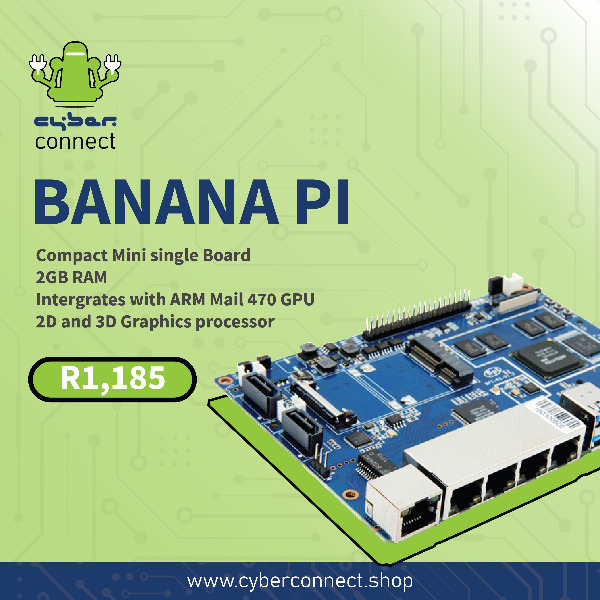 Can't get Raspberry Pi? Try Banana Pi instead. Check our website for more. cyberconnect.shop/shop Get in touch :011 781 8014 Whatsapp: 079 706 8993 #NetworkStorage #SingleboardComputer #Dynamiteinsmallpackages.