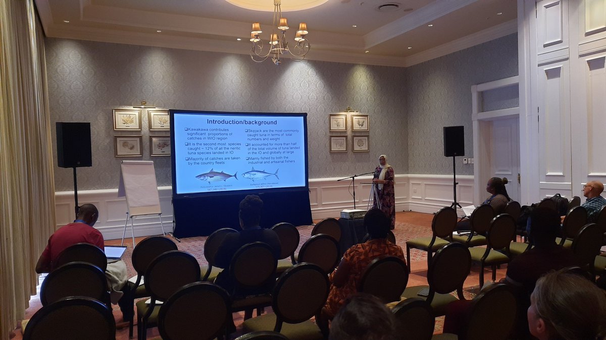 Presentation on Initial assessment of genetic stock structuring of Skipjack tuna and Kawakawa in the SW Indian Ocean using a next generation sequencing approach, by  kmfri scientist, Fatuma Mzingirwa at #WIOMSA2022, <a href="/KmfriResearch/">KMFRI</a>