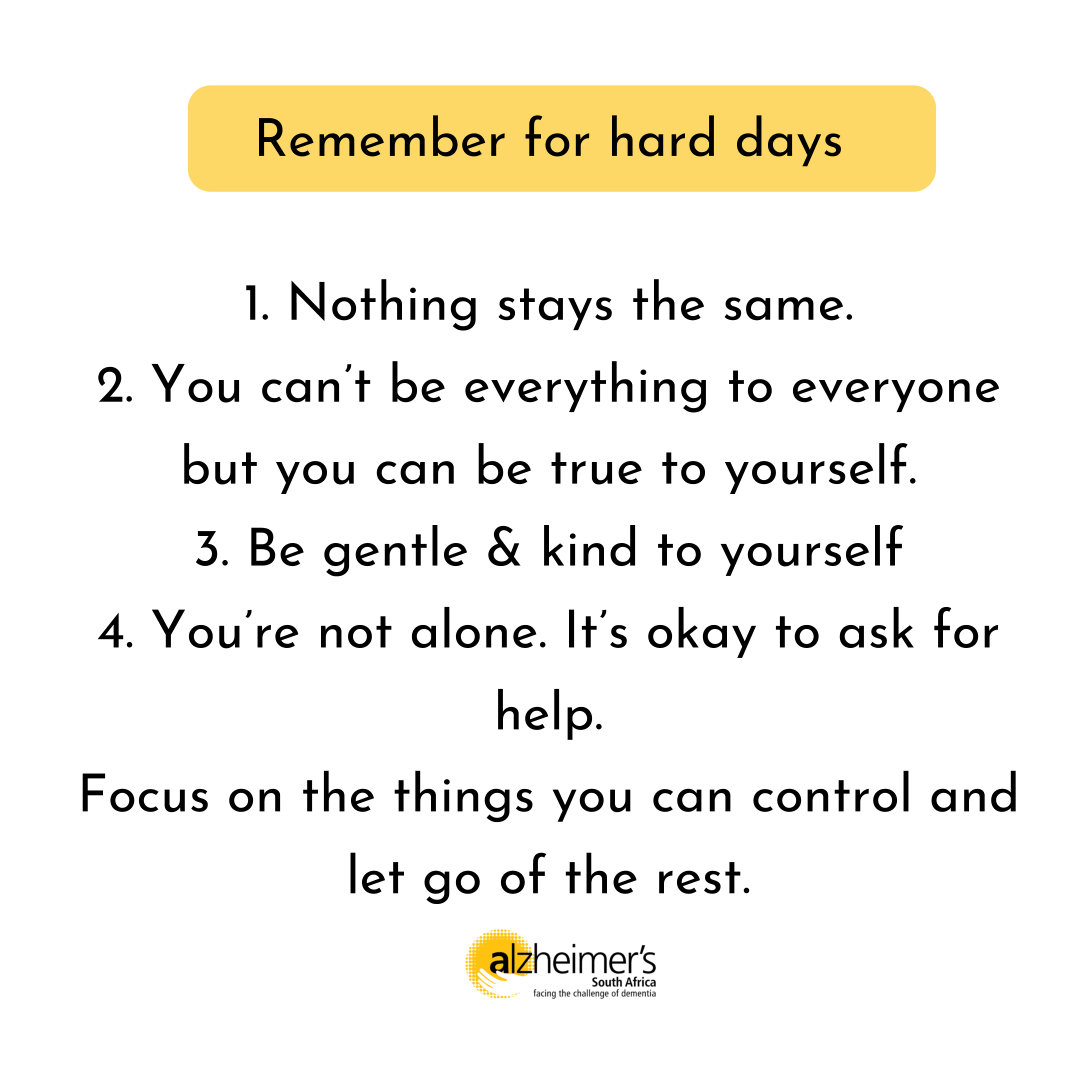 Friendly reminder to caregivers for those hard days.