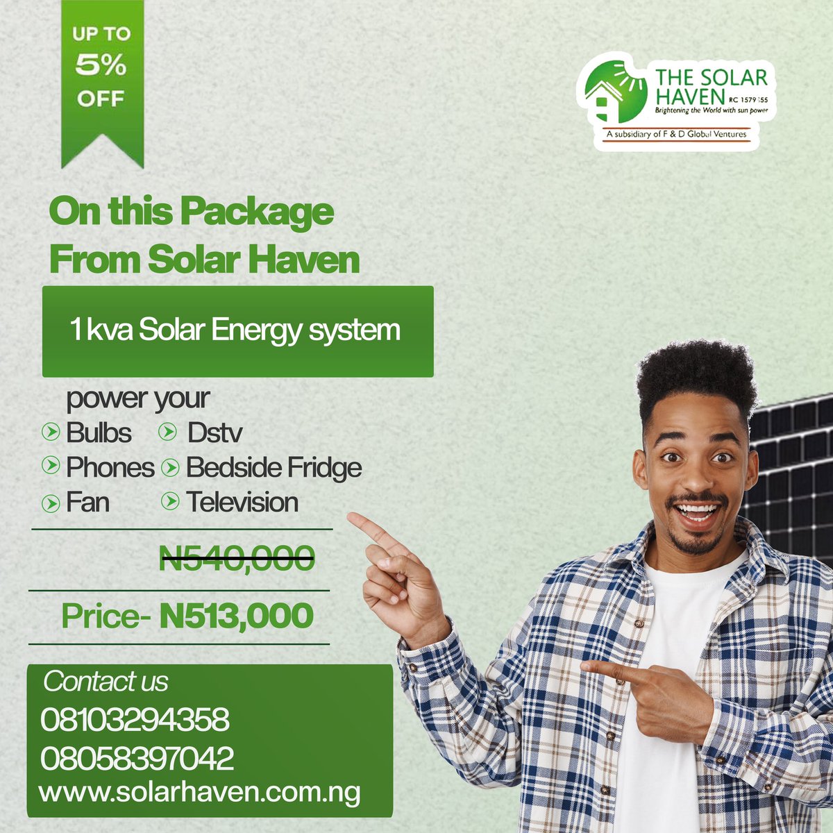 With our Ember Promo You can get upto 5% off on our Solar Packages depending on size you purchase .

  #inverter #solarenergy #ibadanslayers #lekki #lagosmua #lagosbusines
