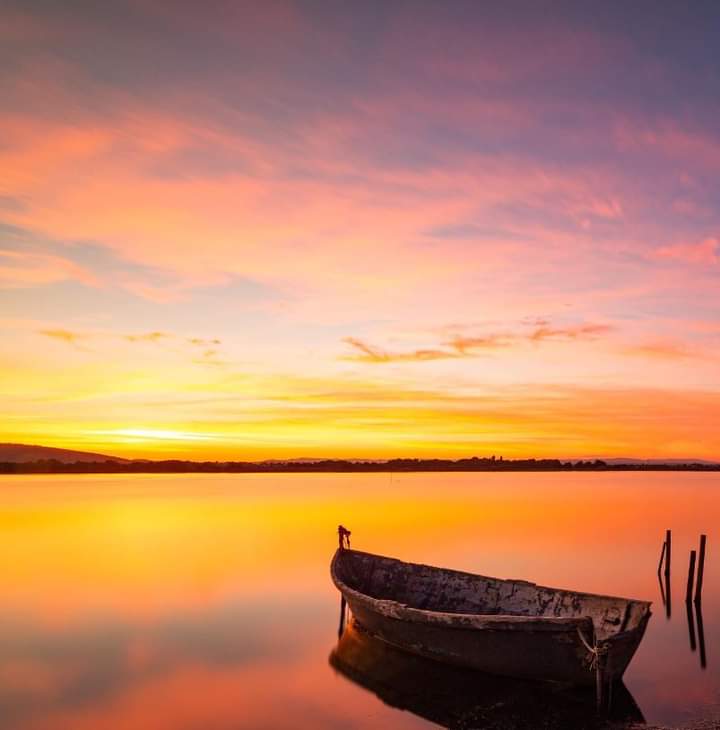 BIBIOUNI's tweet photo. Très beau coucher de☀️ #Palavas #etangs 💛🧡💜 https://t.co/ElP1WziXyb