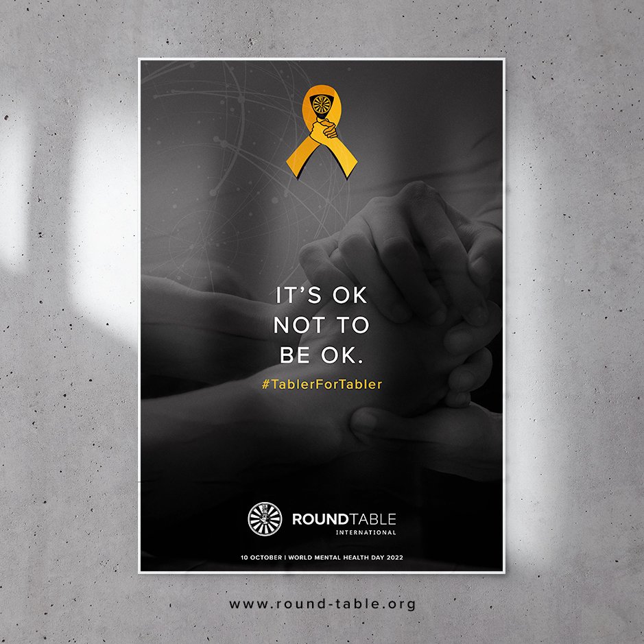 RoundTableInt's tweet image. Today marks World Mental Health Day 2022.

There will always be someone that listens. Make your loved ones' mental health a priority &amp;amp; be kind to yourself &amp;amp; each other. 

United for mental health #WeCanWeWill 

#WeAreRoundTable #WorldMentalHealthDay2022