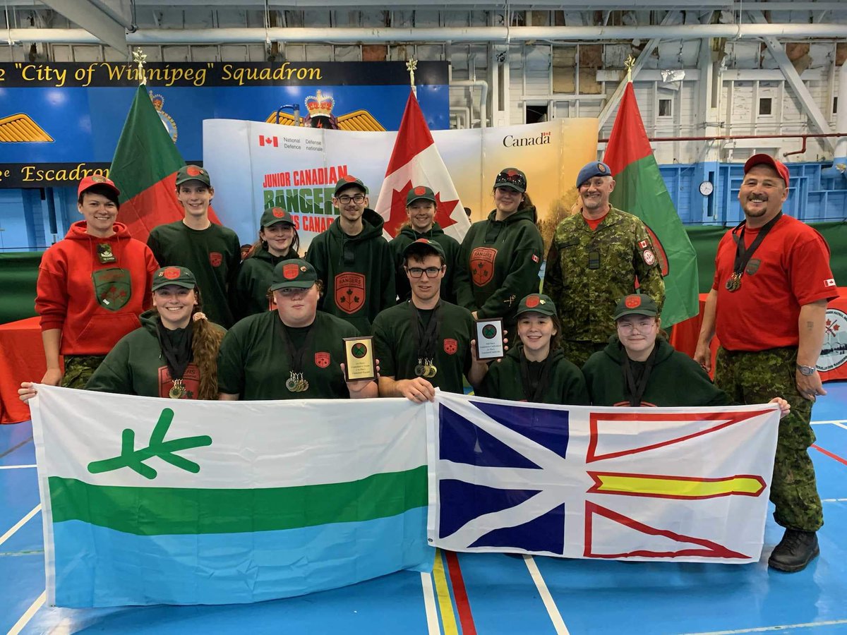 Top #JuniorCanadianRanger National Marksmanship team right here, folks! #5CRPG Team Labrador will be bringing home gold medals, reflecting their win against 13 teams from all the 5 CRPG's! @CBCLabrador  #MightyMaroonMachine #Vigilans #ProudTrainingOfficerMoments