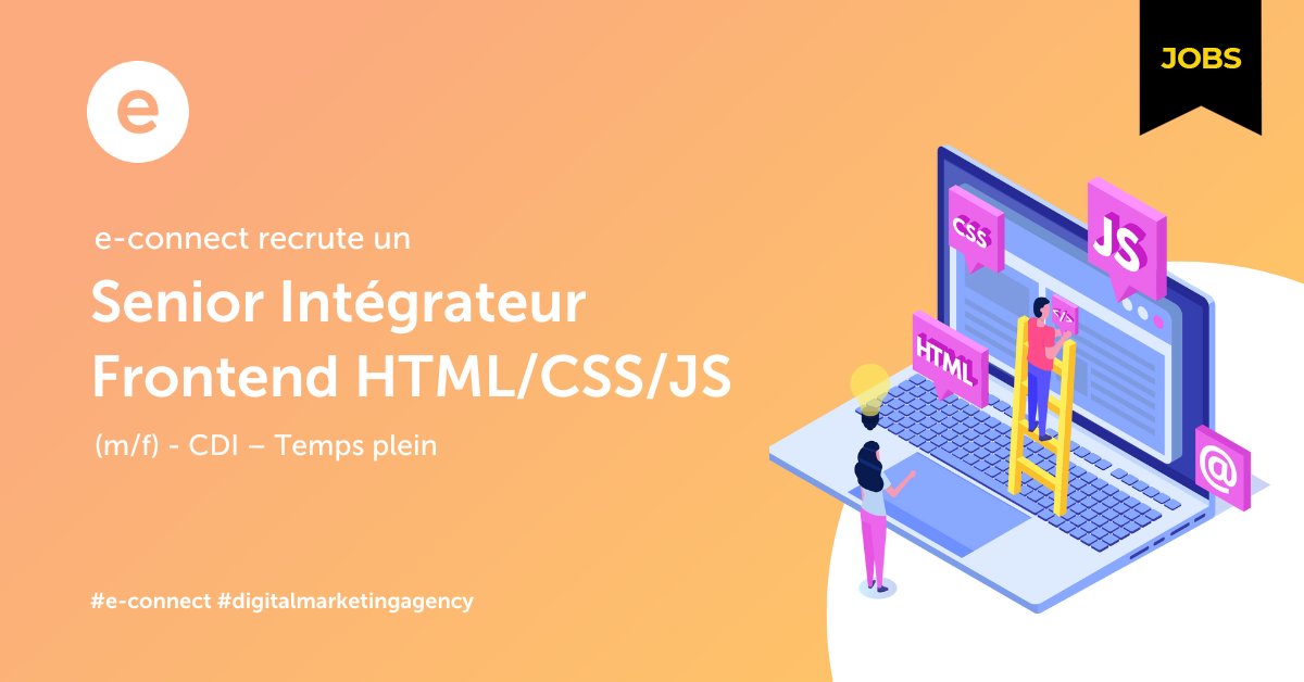 adada_lu's tweet image. 📣Alerte Offre d&apos;Emploi📣 L&apos;agence digitale e-connect recrute actuellement un(e) Senior Intégrateur Frontend HTML/CSS/JS en CDI. Missions et profil recherché à découvrir sur adada: adada.lu/2022/10/lagenc…
#Luxembourg #jobs #WebIntegrator #Integrateur #frontend #offredemploi