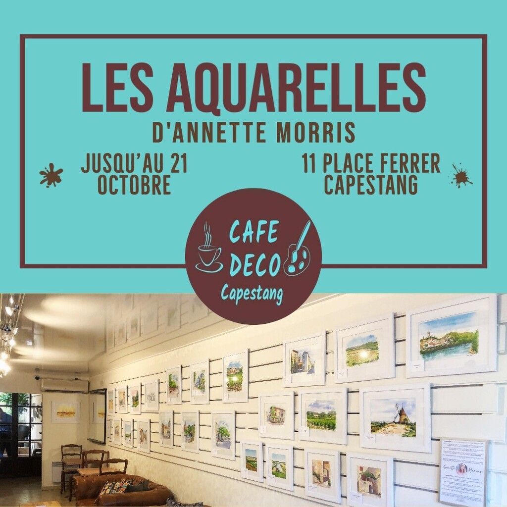 LaFranglaise's tweet photo. A collection of my sketches and watercolours will be available at Café Deco in Capestang until 21 October 😊  If you are local but have not already visited, do pop over and have a browse, it's a lovely space with great coffee and cakes and a selection of cards and gifts handm… https://t.co/sJ4wUUvkEW
