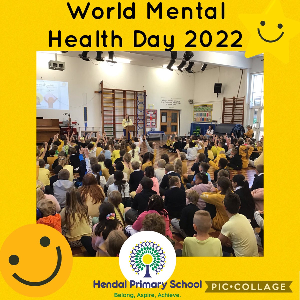 HendalPS's tweet photo. Today we are learning about the importance of Mental Health. At Hendal Primary School we feel this is extremely important and have worn yellow to show our support #HelloYellow #howyoufeelmatters #belongaspireachieve https://t.co/shgq6EcoUY