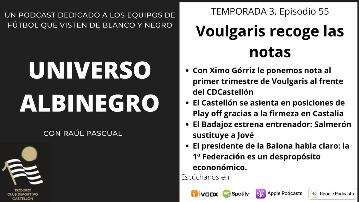 UAlbinegro's tweet photo. Arrancamos la tercera temporada de #UniversoAlbinegro. Con @ximogorriz le ponemos nota al primer trimestre de @haralabob al frente del @cdcastellon . Estrena entrenador el @CDBadajoz. Y la @RBL1912 no conoce aún la victoria. Todo esto y más en https://t.co/PRJnTcV9uv https://t.co/ZRRrVovtJI