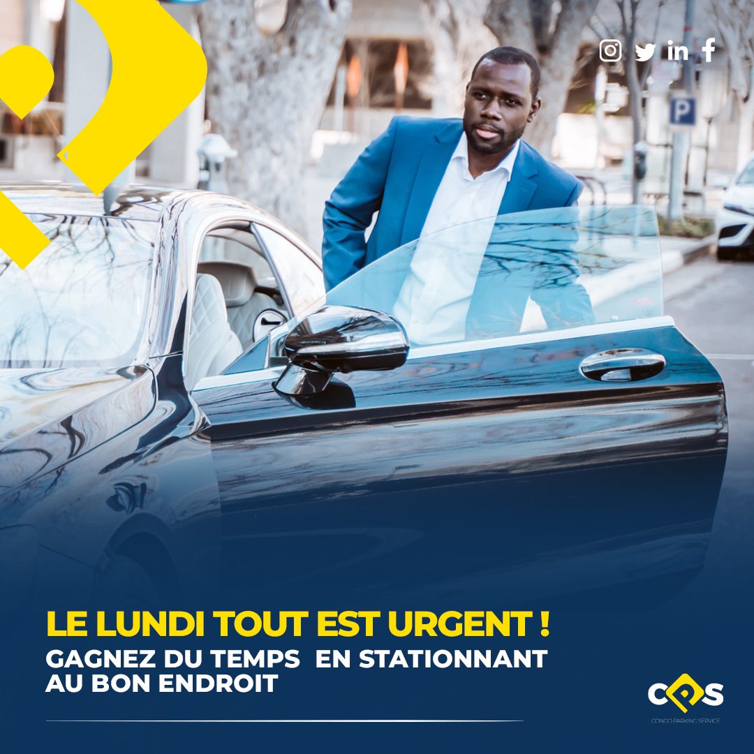CongoParking's tweet photo. C'est le Lundi,
Soyez productif et gagnez du temps en stationnant chez Congo Parking Service.

Besoin d'un parking à Kinshasa ?
Appelez au 49 33 33 

#LundiMotivation #DébutDeSemaine https://t.co/YUX5oJvoM2