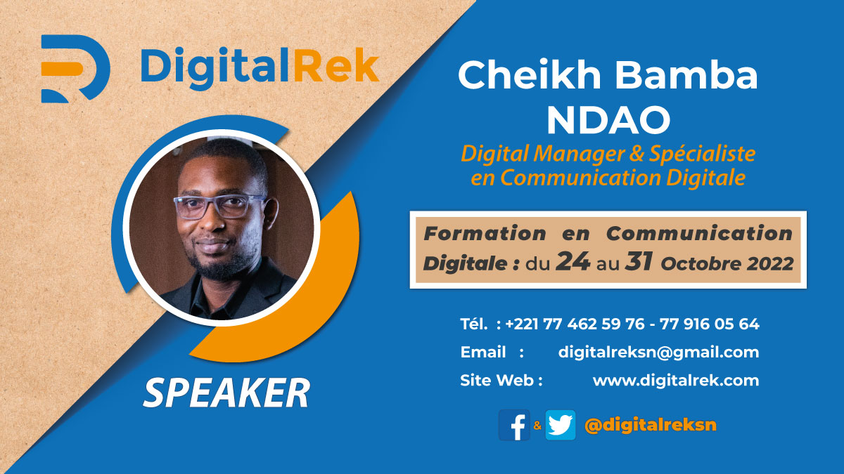 Hello Fam, #DigitalRek vous donne rendez-vous du 24 au 31 octobre 2022 pour une formation pratique en Communication Digitale avec des experts formateurs reconnus Inscrivez-vous 👉🏼 bit.ly/3ytZFfZ #Kebetu Bonne semaine