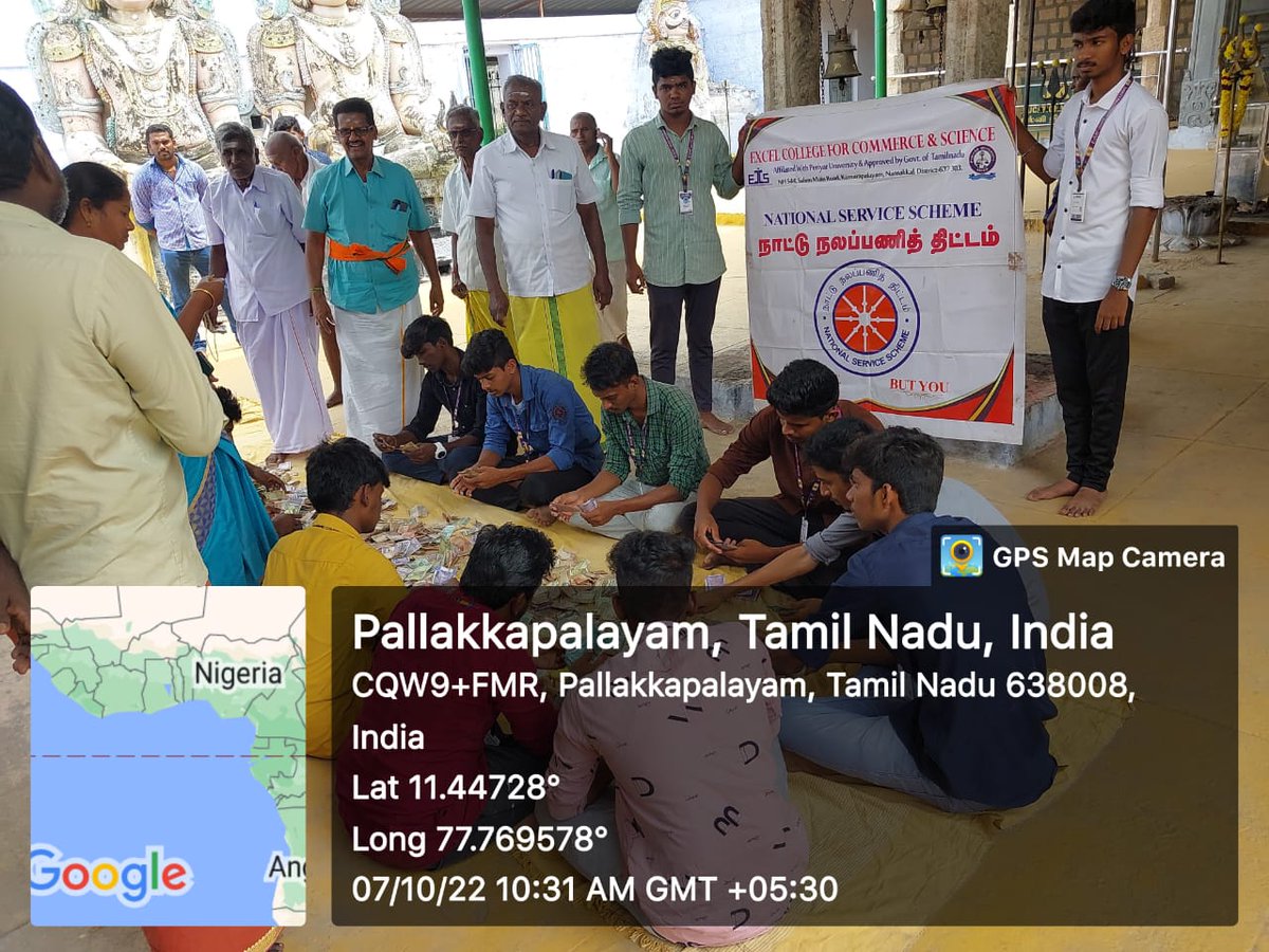 excelinstituti1's tweet image. NSS and YRC Volunteers of Excel College for Commerce and Science has taken part in the Hundi Counting process of Arulmighu Sri Sengama Muniyappan Kovil on 07.10.2022. 

#excelinstitutions #excelgroupinstitutions #excelcollegeforcommerceandscience #college #students #NSS #YRC