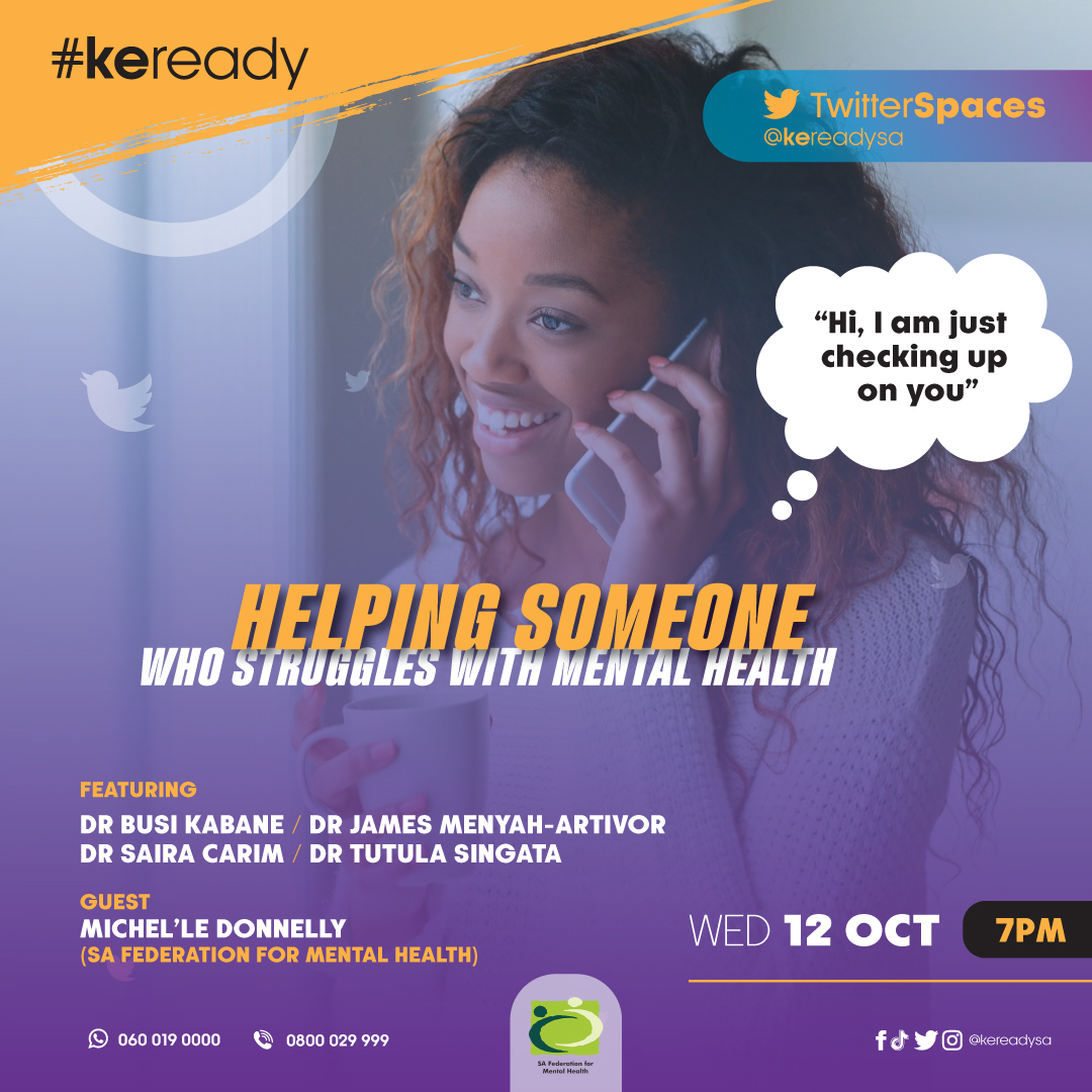 kereadysa's tweet photo. Today is WORLD MENTAL HEALTH DAY🌼

“While we have come a long way in talking about mental health, there is still a far longer way to go”, says Shayni Geffen, @safmh 

Join us this Wednesday as we bring  more awareness around mental health

Set reminder👇
https://t.co/VrfULTks7M https://t.co/cjlz9JCaOY
