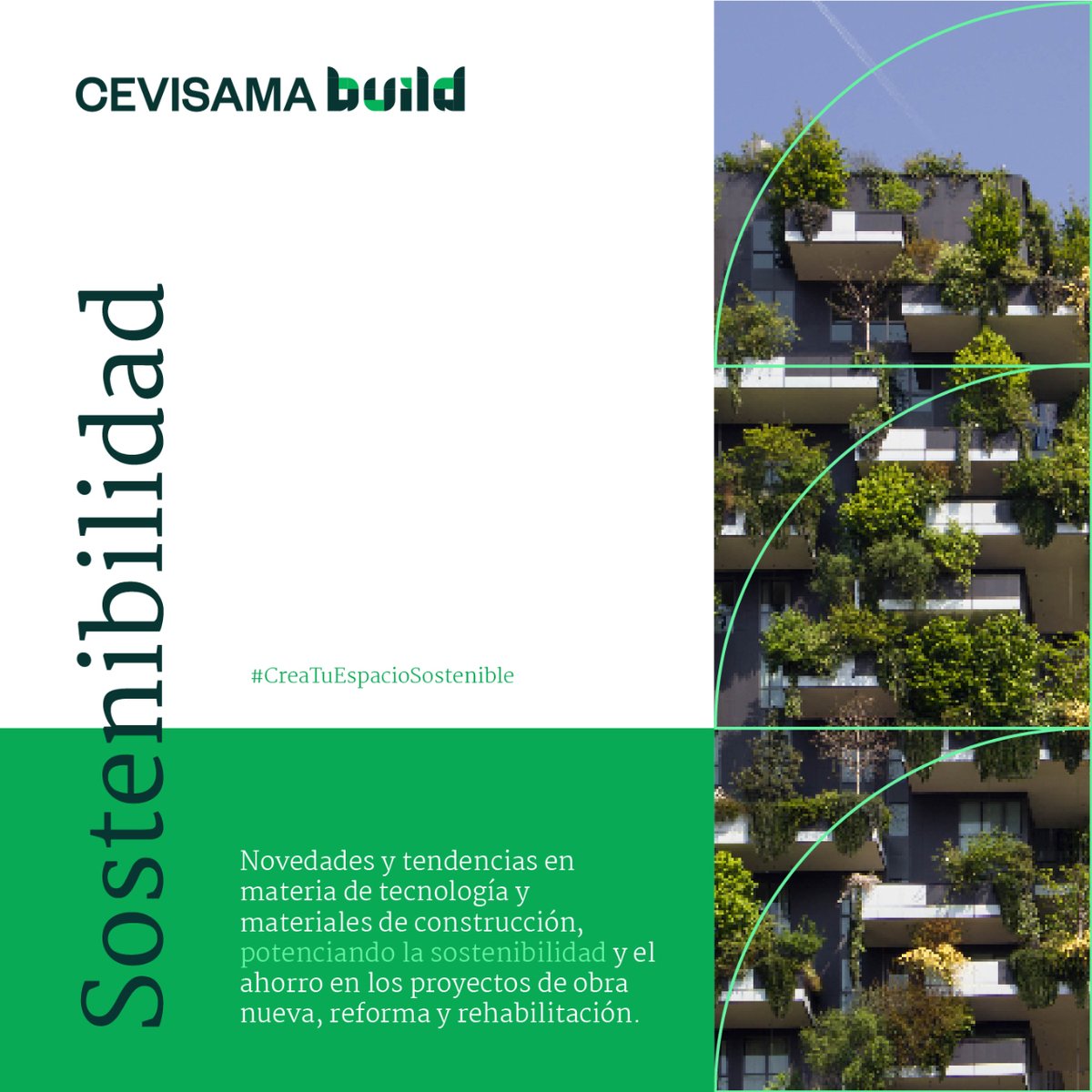 Cevisama's tweet photo. 💚 #Cevisama23 da un paso más y lanza #CevisamaBuild, un nuevo concepto de soluciones constructivas que completará su oferta expositiva.
➡️ Materiales de construcción sostenible o domótica son solo algunos de los perfiles que mostrarán su oferta del 27 de febrero al 3 de marzo. https://t.co/lPwoccqoGe