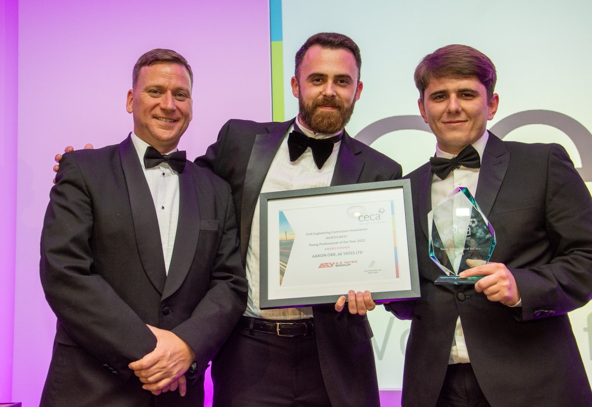 Congratulations to Aaron Orr of A E Yates - winner of the CECA NW Annual Young Professional Award 2022. <a href="/AEYatesLtd/">A E Yates Ltd.</a> @CECANational