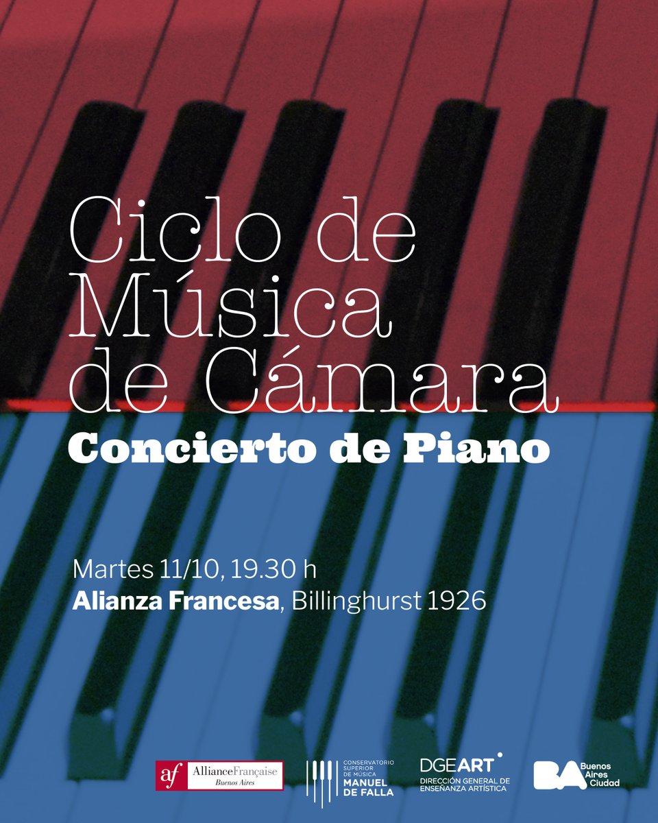datacultura's tweet photo. 🎵CICLO de MÚSICA de CÁMARA I Programación
🙌Continúa el nuevo ciclo de conciertos de la #DGEART en @AlianzaFBsAs. Los conciertos serán los días martes, con entrada libre y sin cargo.
Te dejamos las siguientes fechas👇 https://t.co/wubA1ZWTJb