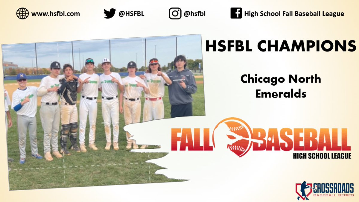 HSFBL's tweet photo. 🏆 𝗛𝗦𝗙𝗕𝗟 𝗖𝗵𝗮𝗺𝗽𝗶𝗼𝗻𝘀 - 𝗖𝗵𝗶𝗰𝗮𝗴𝗼 𝗡𝗼𝗿𝘁𝗵 🏆
Congratulations to the Chicago North Emeralds on their #HSFBL league championship!
#ChicagoNorthFallBall https://t.co/Wv2CEY8Mt3