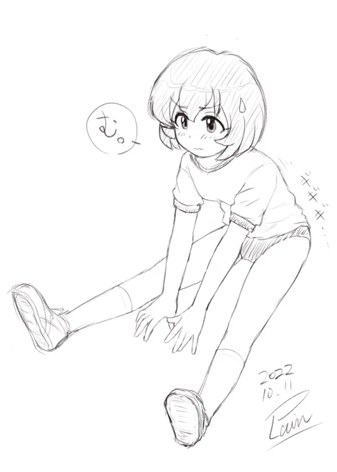 体育の日は体操着を描いていいと知ったのが遅かったので遅刻しました(オイ

と、いう訳で運動会前に柔軟をしたらあまりの体の硬さに驚きを隠せない小春ちゃんを描きました(笑

#デレマスアイドル大運動会
#古賀小春 