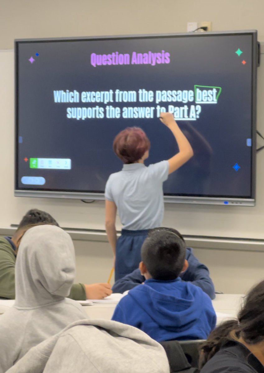 Ms_Ratcliff1908's tweet image. I’ve learned throughout my years of teaching RLA is that students struggle with knowing what the question is asking of them. Today, we completed a question analysis to help them discover what tool (skill) they needed to pull out of their tool box to tackle it @BoulterTylerISD