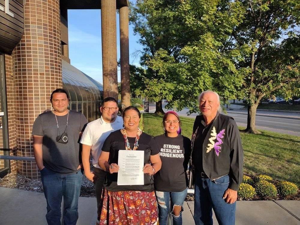 Today we celebrate #IndigenousPeoplesDay where the resiliency and prayers of our ancestors have carried us here. I was glad to join the City of Lawrence and some of our Indigenous leaders for the proclamation reading last week.