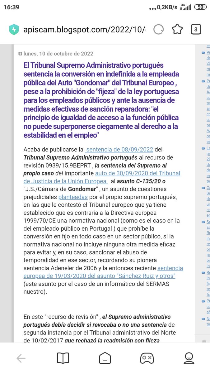 Mentre seguim caminant cap a #Fixesa d TOTES les persones en abús d temporalitat, arriben + sentències capaces d posar llum i paraules a tants anys d foscor: "el principi d,igualtat d, accés a la funció pública no pot sobreposar-se cegament al dret a l,estabilitat en el treball".
