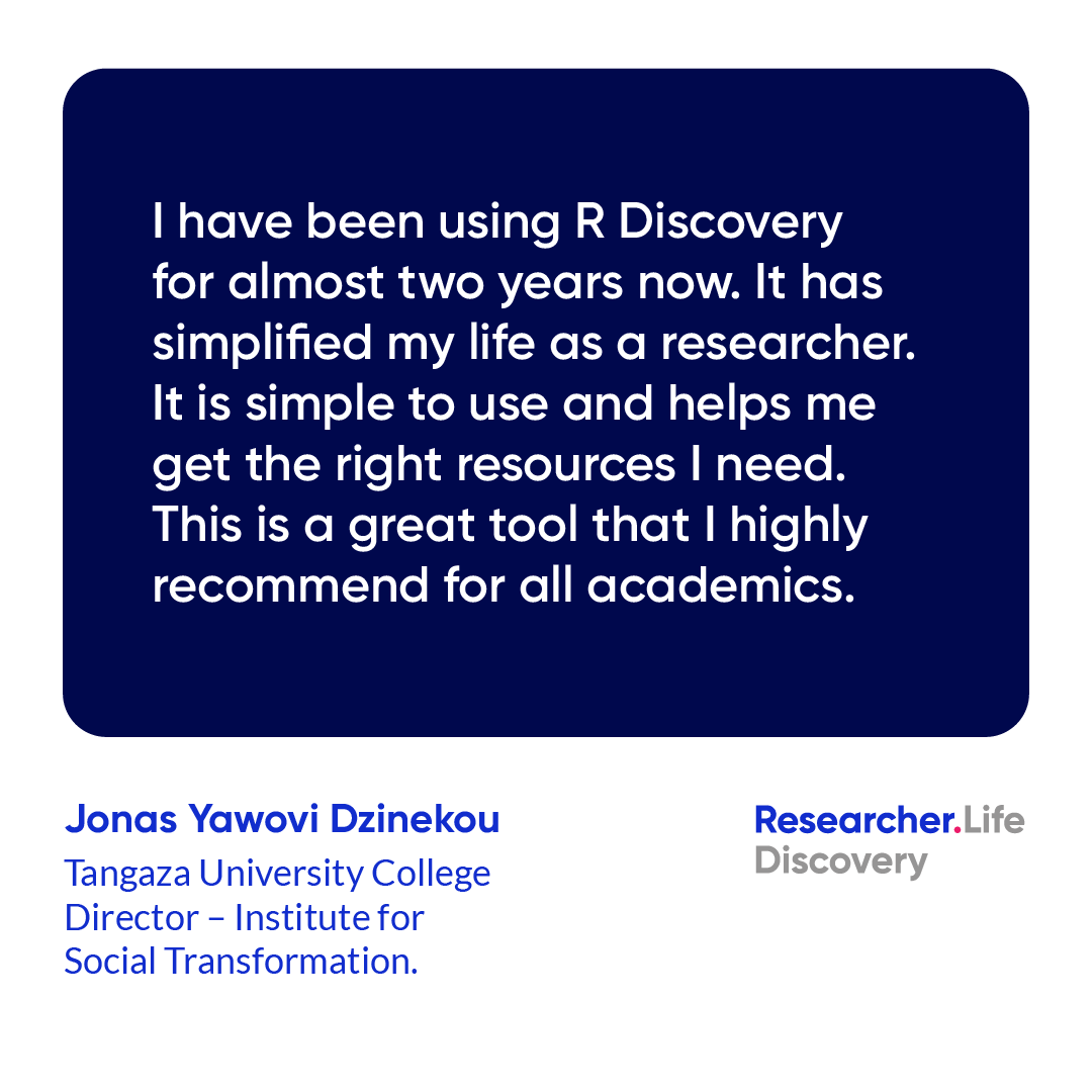R_Discovery's tweet photo. Here's why Jonas Dzinekou ❤️s ##RDiscovery -
We strive to make your life easier and to simplify your literature search. Get the app today: https://t.co/zl4ccWEvyB
#literaturereview #researchapps https://t.co/bvGFZZMK4T