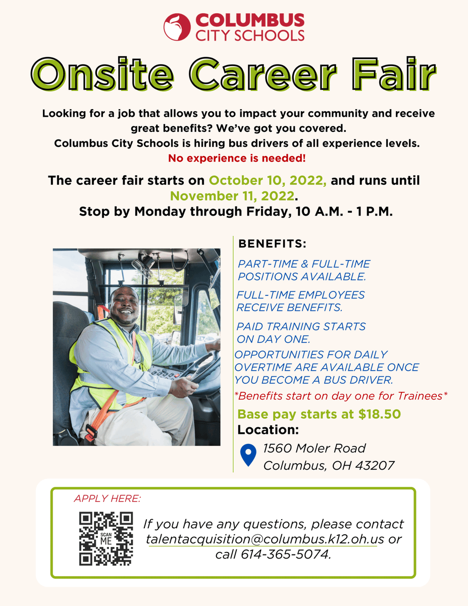 Columbus City Schools on Twitter "Are you looking for a job that impacts the community and