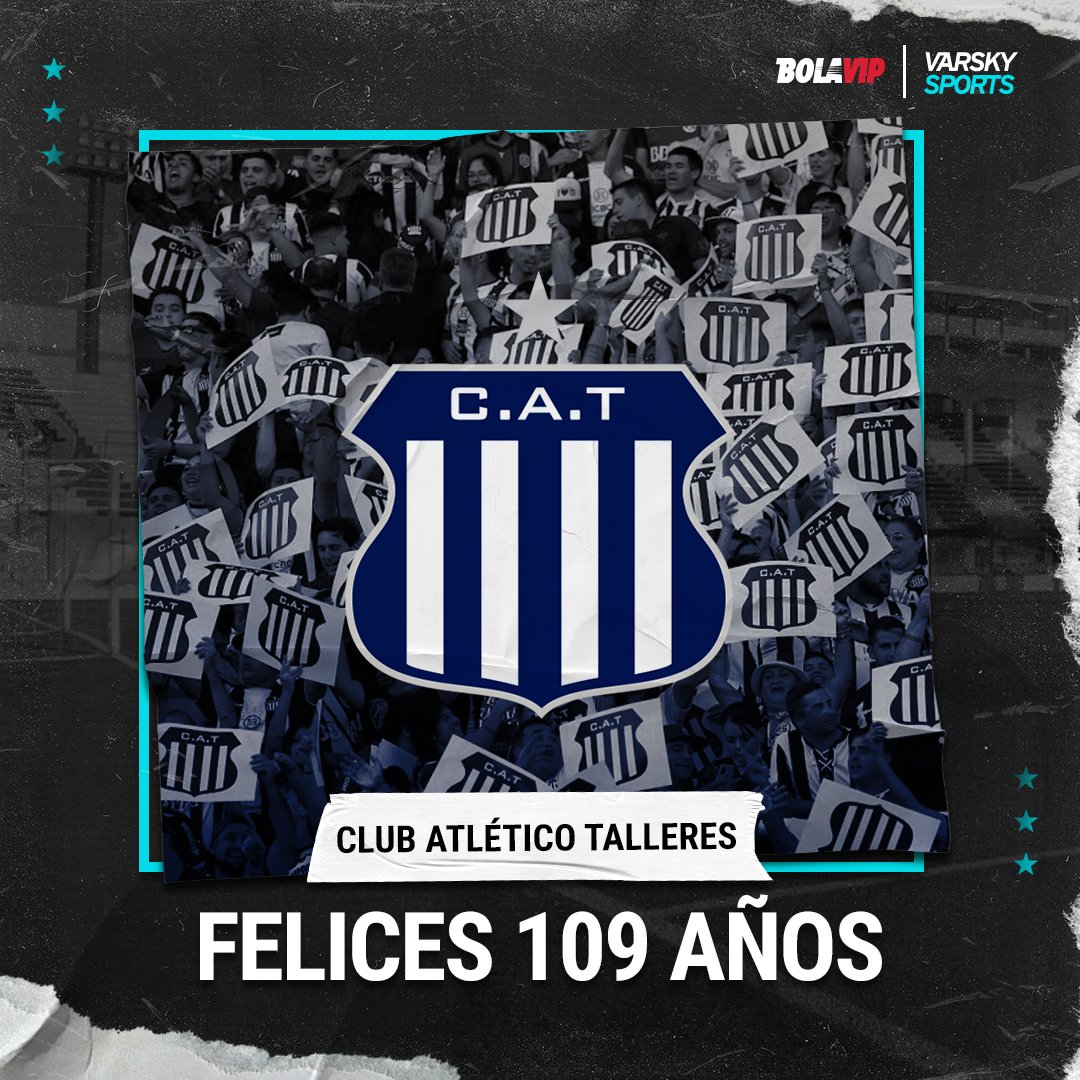 VSportsTM's tweet photo. #CumpleSports (109) Talleres de Córdoba, una enorme institución, cuna de grandes futbolistas y con una hinchada fiel en alegrías y tristezas. Hoy, en el lugar que se merece por dimensión popular y aporte histórico al fútbol argentino. Felicitaciones, @CATalleresdecba https://t.co/ZlP8xvwyLP
