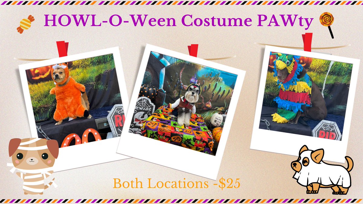 Any Costumes Welcome All Days!

Includes Framed Take Home Photo Plus Treat
Reservations Required. call today! 

2 Winners Per Day Via Public &amp; Staff Votes!

Make sure you "Share and Like" Your Favorite Daily Costumes on Facebook! Public Voting Ends at 3:00pm 10/31.