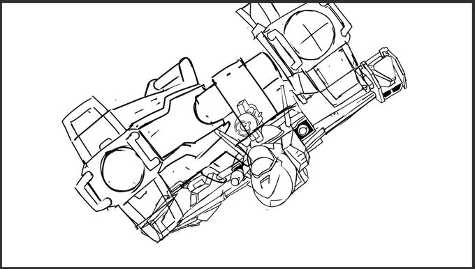 メカを描く練習していた 