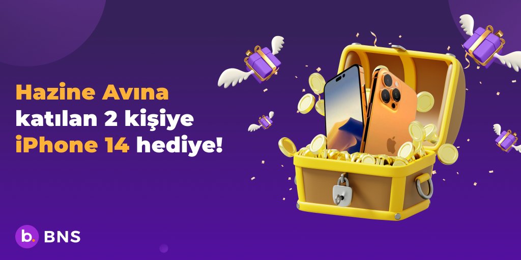 🥳🎉BNS Türkiye hediyelere doymuyor! 

Hazine Avına katılan 2 kişiye iPhone 14 hediye🎁

Kazanmak için aşağıdaki görevleri tamamla👇
✅Beğen / RT
✅Telegram kanalımıza katıl: t.me/BNSKripto
✅Hazine Avına katıl

#BNSHazineAvı #BNSTurkiye #Bitcoin #kriptopara #kripto