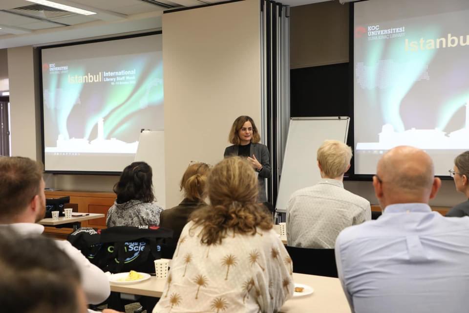 SunaKiracLib's tweet photo. Welcome to the Kristiania University College / Istanbul International Library Staff Week!  Today we got to know each other, presented our libraries, took a library and a campus tour,  visited Sadberk Hanım Museum as well as a beautiful welcome dinner near the Bosphorus! 🌏📚🧳💻 https://t.co/0wXaOI7Kwn