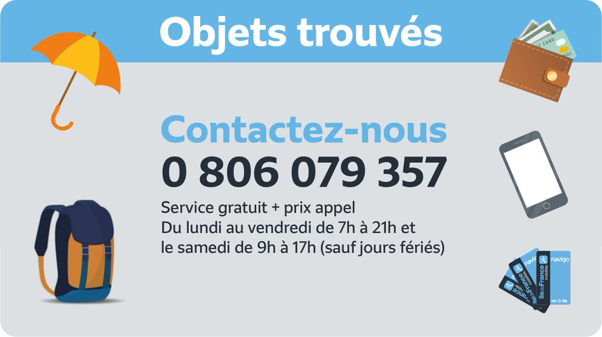 Bievre_IDFM's tweet photo. Vous avez perdu vos effets personnels ? 💡 Pensez à nous appeler ! 🌂👜🕶️
Chaque jour des objets sont retrouvés par nos conducteurs et rapportés au dépôt.
#objetsperdus #objetstrouvés https://t.co/8C4mEpTRKY