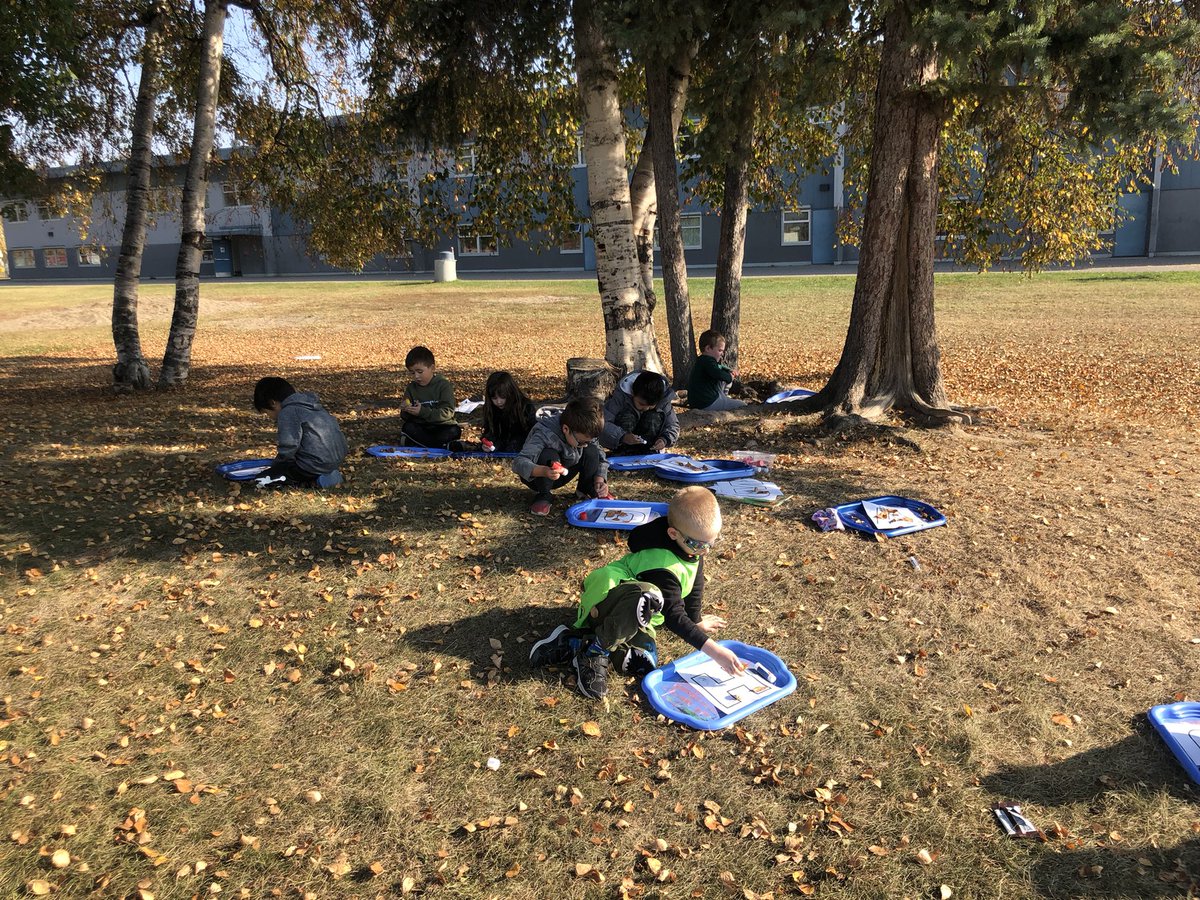 DesousaTaylor's tweet photo. What a great afternoon learning outside with my Kinders ☺️ We identified the first letters of their name, filled them in with materials from our school yard, and will make a class book with the finished product! https://t.co/A2Cb0X1rIk