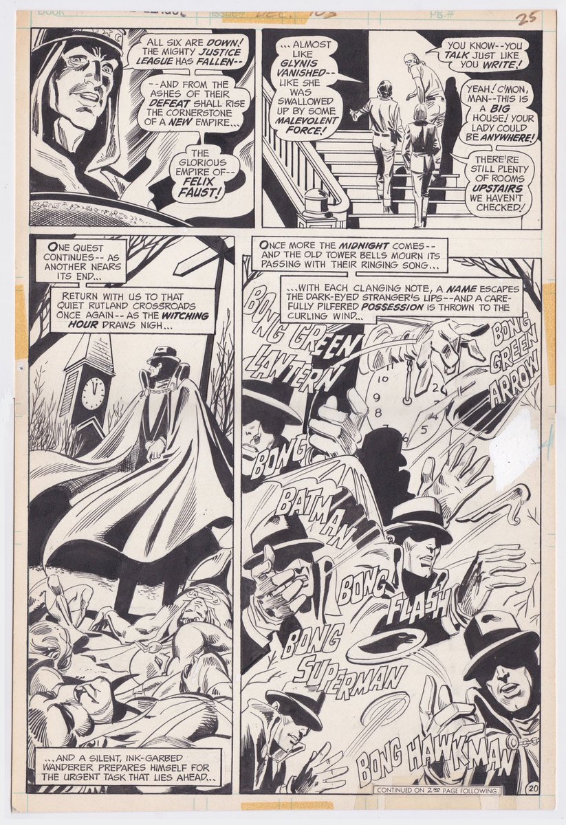 ChuckBrouilette's tweet photo. #50YearsAgoToday #TheJLA attended the #RutlandVT #HalloweenParade in #JusticeLeagueOfAmerica #comics #103 and welcomed #ThePhantomStranger to the team in honor of his exemplary work in helping to defeat #FelixFaust & #hisHexedHeroes #ThePhantomStrangerJoinsTheJusticeLeague50 https://t.co/OTc13IZnui