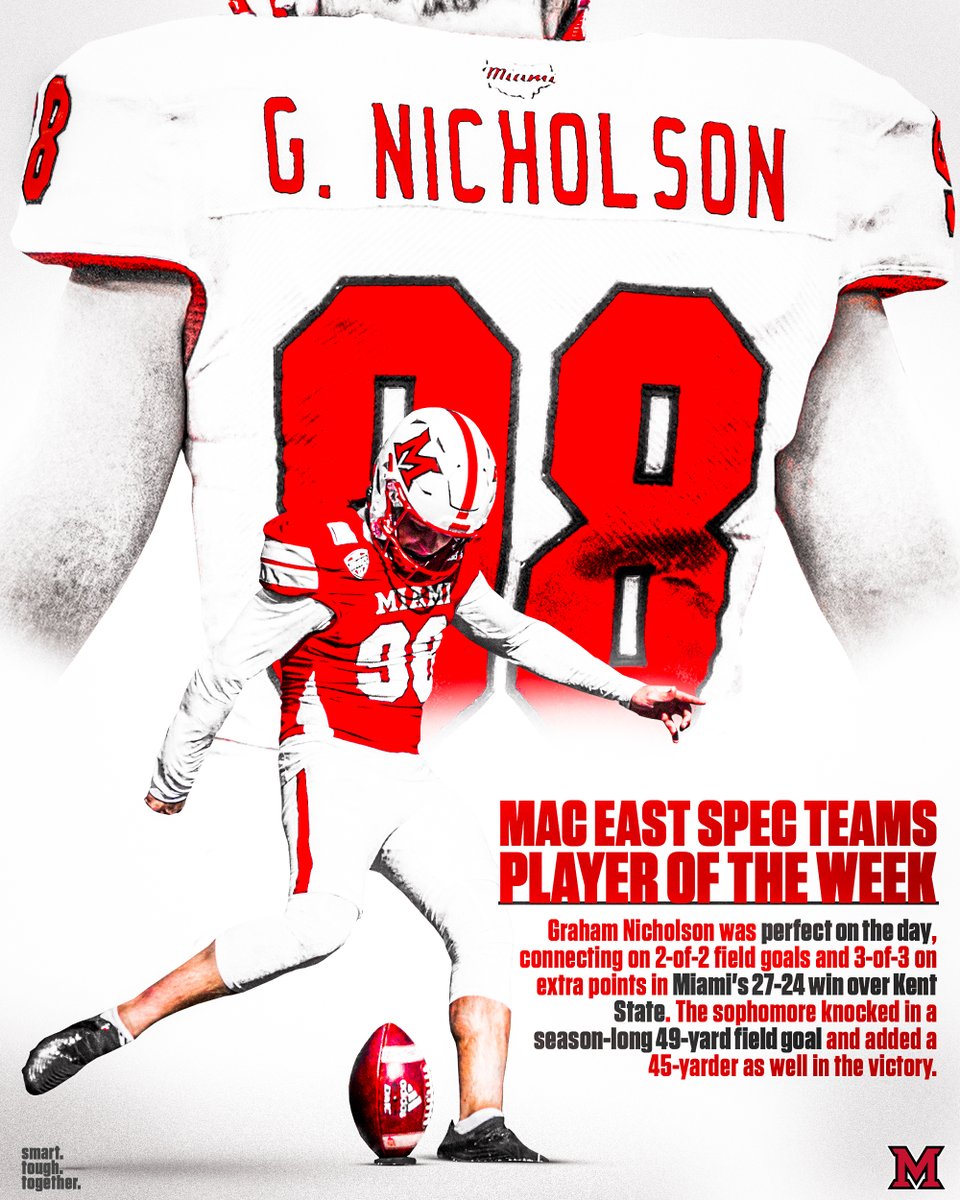 MiamiOHFootball's tweet image. 𝐆𝐫𝐚𝐡𝐚𝐦 𝐍𝐢𝐜𝐡𝐨𝐥𝐬𝐨𝐧 𝐡𝐚𝐬 𝐛𝐞𝐞𝐧 𝐧𝐚𝐦𝐞𝐝 𝐭𝐡𝐞 𝐌𝐀𝐂 𝐄𝐚𝐬𝐭 𝐒𝐩𝐞𝐜𝐢𝐚𝐥 𝐓𝐞𝐚𝐦𝐬 𝐏𝐥𝐚𝐲𝐞𝐫 𝐨𝐟 𝐭𝐡𝐞 𝐖𝐞𝐞𝐤‼️

📰:miamiredhawks.com/news/2022/10/1…

#RiseUpRedHawks | 🎓🏆