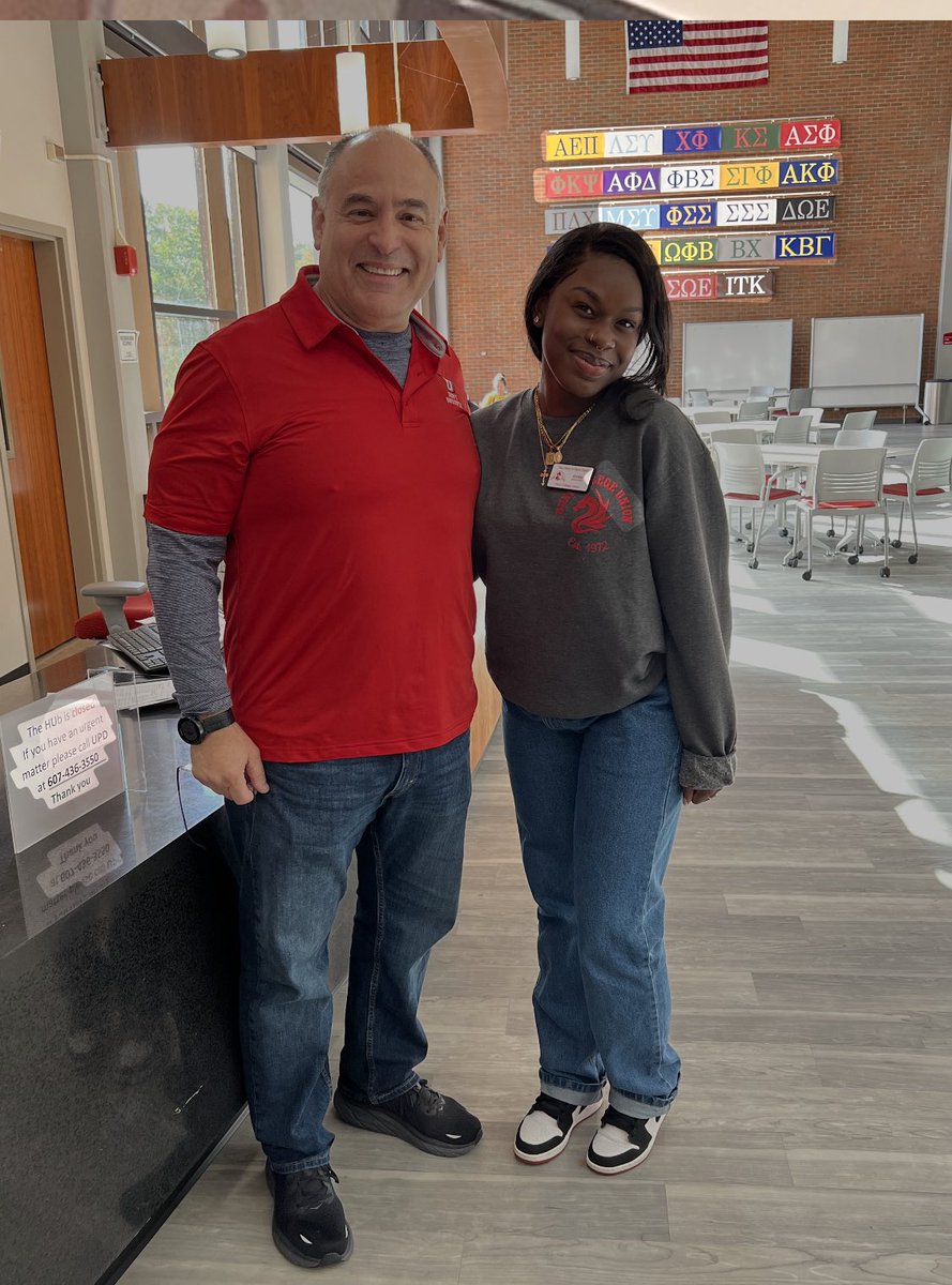 Ken Ruiz ‘84 Student Building Manager of HU  dropped by on a visit Saturday and shared Hunt Union stories with current student manager Christy Aristhenes <a href="/OneontaAlumni/">SUNY Oneonta Alumni</a>