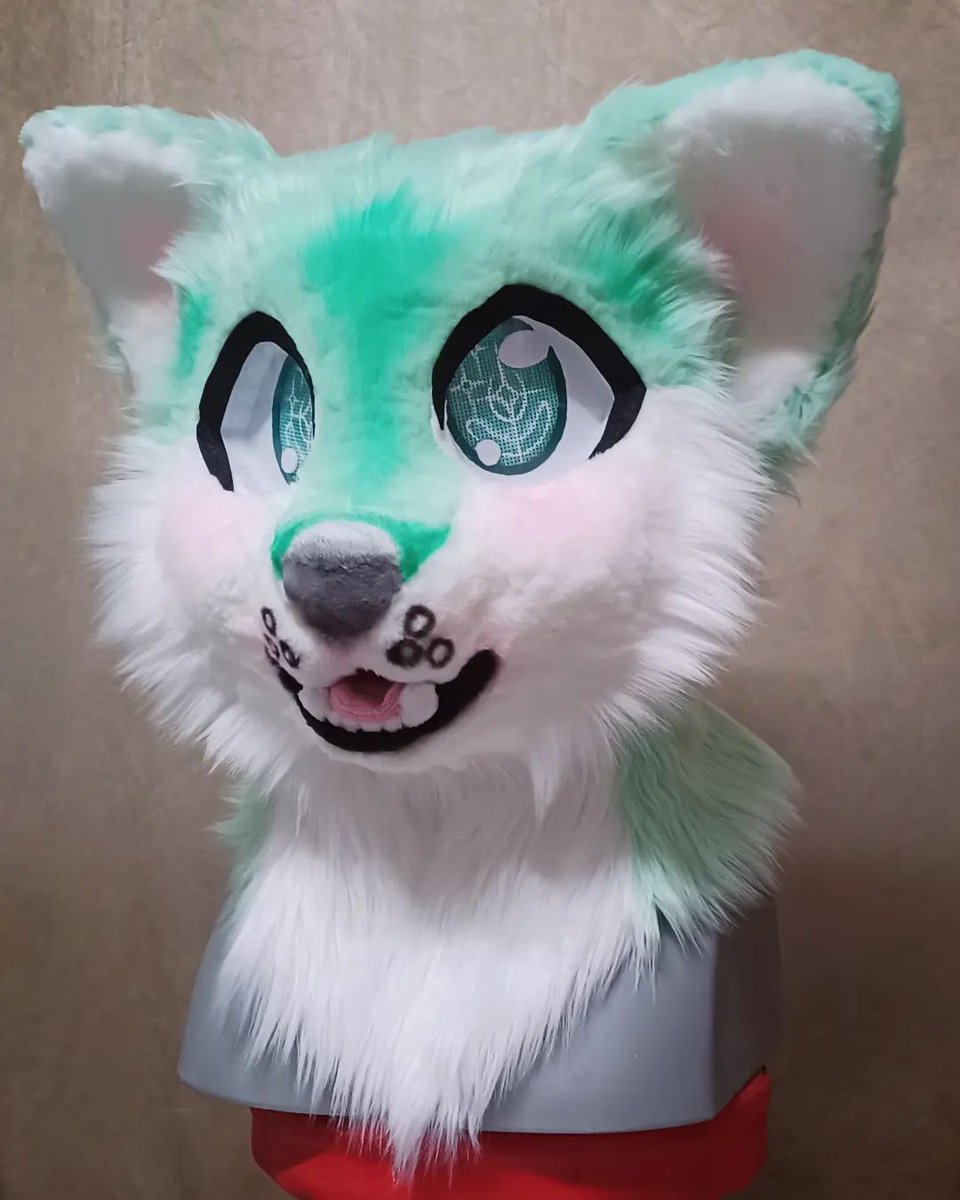 FenneCrafts's tweet photo. FOR SALE!
$950.00 + Shipping
Includes Head Only.
Head fits 21" - 23" (can be adjusted for the buyer)
Minty Husky is still available for purchase. ^v^ Features lovely, minty sea foam fur and warm white LEDs. Made to help cover my AquatiFur travel!
#fennecrafts #fursuit #fennecat https://t.co/fdzCwH7ddE