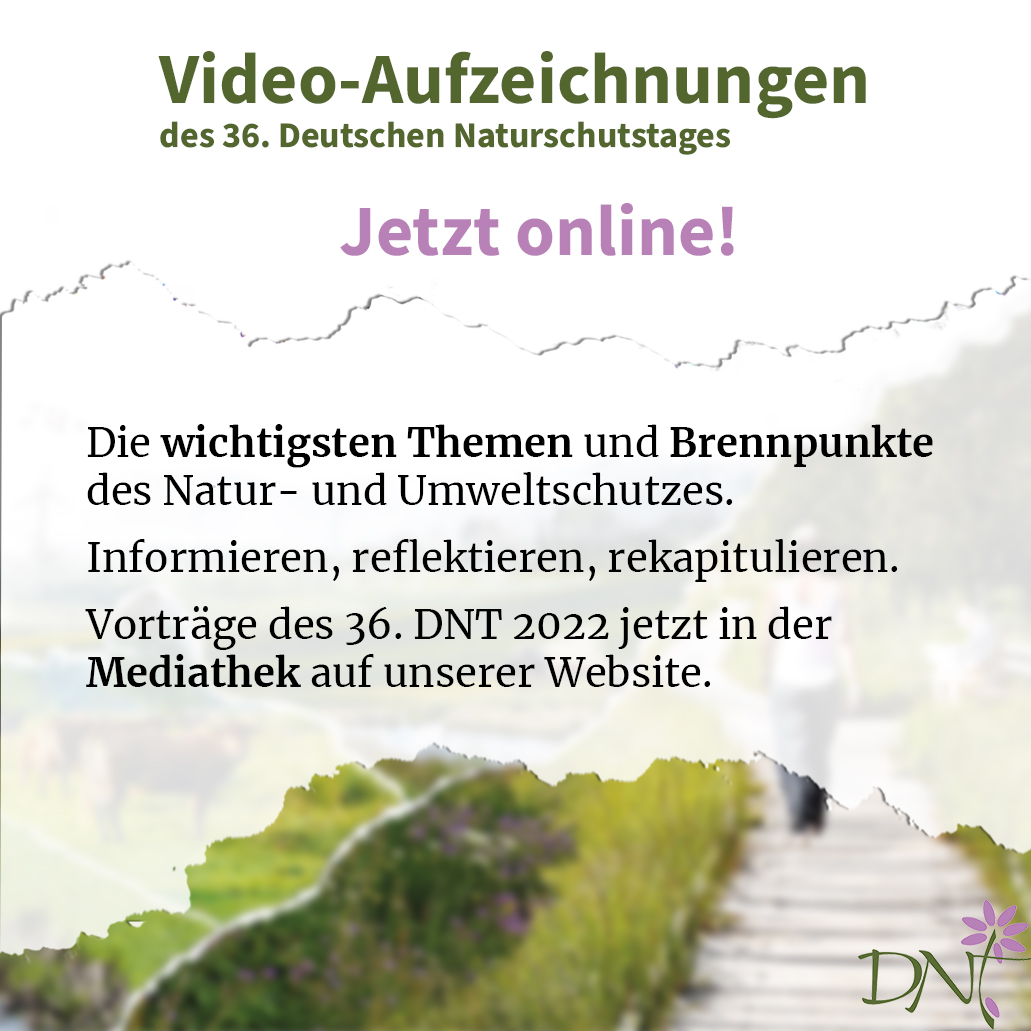 Den #DNT2022 verpasst o. begeistert gewesen? Ab jetzt gibt es über 130 Vorträge der Referent*innen zum Anschauen in der Mediathek. Jetzt reinschauen! 🎬📽 
#Naturschutz #Umweltschutz #Biodiversität #Artenschutz #Landnutzung #Naturschutzrecht #Renaturierung deutscher-naturschutztag.de/archiv/36-dnt-…