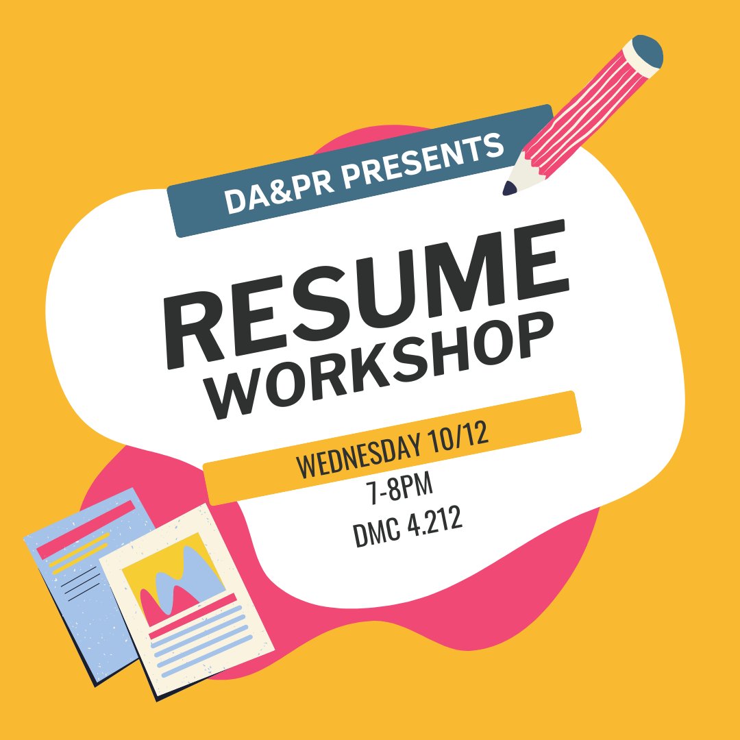 Get ready for career fairs and application season with us at our Resume Building Workshop this Wednesday, 10/12! We'll be running through the basics of resumes, tips and tricks to stand out, and going through real resumes from our officers. Hope to see you there! #utorgs #txadpr