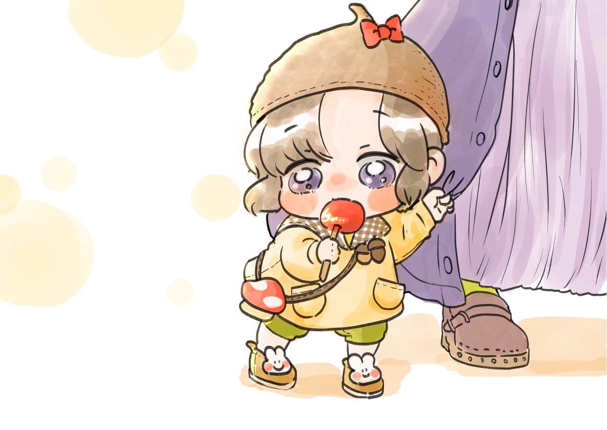 「魏無羨、はなれてはだめよ」
「あい〜」
クラフトイベントでゆーばーば作のどんぐり帽子やちぢぇ作のぽしぇっとを身につけてのマネキンさんをしているしぇんしぇん🧵道ゆく人たちに「あらかわいい☺️」「すてきねぇ🤗」と声をかけられたりお菓子もらったりしてちょっとどきどき🤭