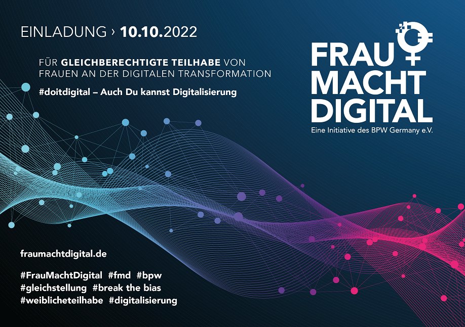 YvonnedeAndres's tweet photo. @BPW_Germany lädt zum #digitalenAktionstag ein. #DigitaleProjekte müssen von Anfang an #geschlechtergerecht konzipiert werden & dürfen keine #Geschlechtsstereotype in die digitale Welt übertragen. #FrauMachtDigital @PowerToTransfo1 @Frauenrat @FidAReV @DigiWomenDE @buecherfrauen https://t.co/IYWVEohs20