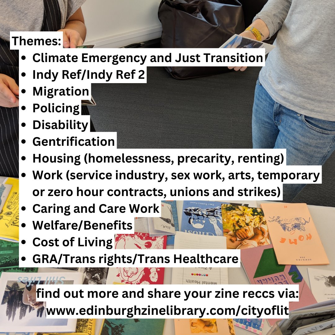 edzinelibrary's tweet photo. hey! we've been awarded an @EdinCityofLit Community Fund grant to expand and develop our collection! so we're asking for you to give us your zine reccs, via https://t.co/P2zK97HoEW https://t.co/0j0tuVpmGb
