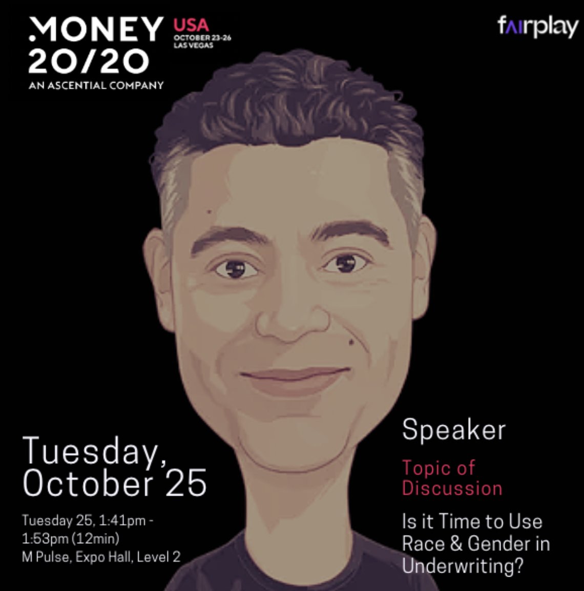 Are you headed to @money2020 this year? Our founder @kareemsaleh will be speaking about new #AIFairness techniques and how using race & gender data can make lending decisions fairer. Check out his talk on Tues, Oct 25: